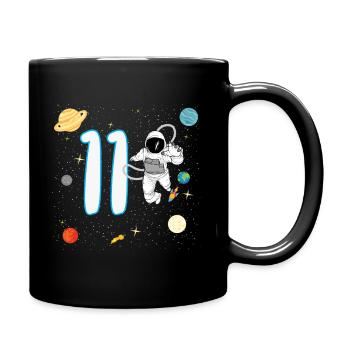11ème anniversaire 11 ans astronaute Planète de l’espace - Mug uni - noir - Droite