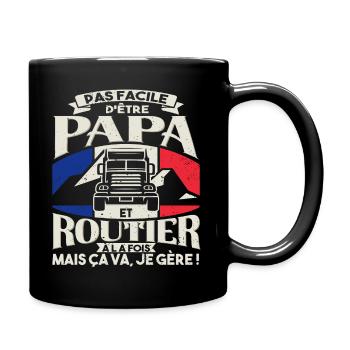 Poids Lourds Routier Francais Humour - Mug uni - noir - Droite