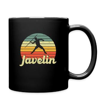 Speerwurf Vintage Speerwerfer Retro Javelin - Tasse einfarbig - Schwarz - Rechts