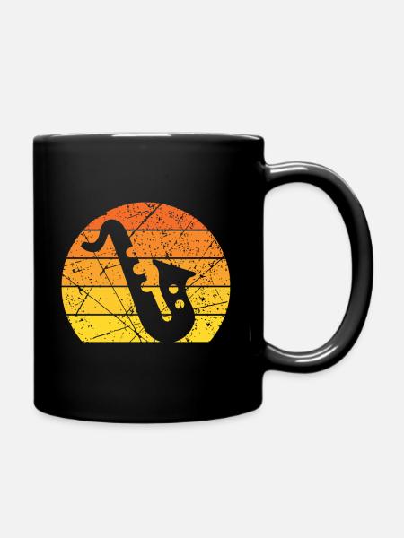 Blasmusik Saxophon - Tasse einfarbig - Schwarz