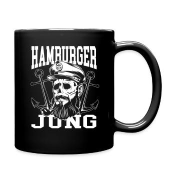 hamburger Jung - Tasse einfarbig - Schwarz - Rechts