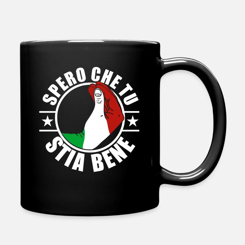 Italie drapeau Tshirt Sicile Proverbes Milan Rome - Mug uni - noir