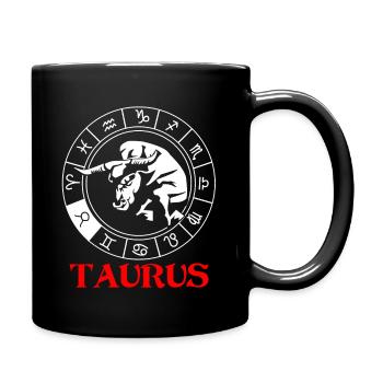 Taurus Zodiac - Full Colour Mug - black - Right