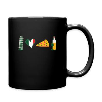Italien Flagge Pisa Rom Pizza Wein Turin Mailand - Tasse einfarbig - Schwarz - Rechts