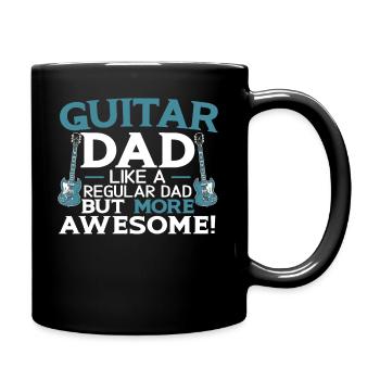 Guitar Dad Guitarist Papa musicien fête des pères - Mug uni - noir - Droite
