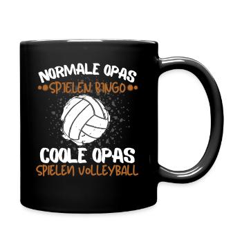 COOLE OPAS SPIELEN VOLLEYBALL - RENTNER VOLLEYBALL - Tasse einfarbig - Schwarz - Rechts