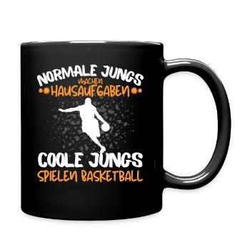 COOLE JUNGS SPIELEN BASKETBALL - BASKETBALLER - Tasse einfarbig - Schwarz - Rechts