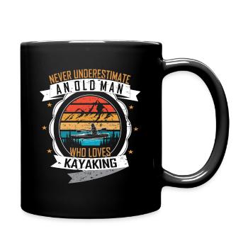 never underestimate an old man - Full Colour Mug - black - Right