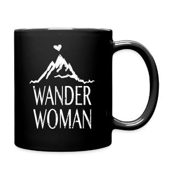Wander Woman Outdoor Trekking Wandern Berg Herz - Tasse einfarbig - Schwarz - Rechts