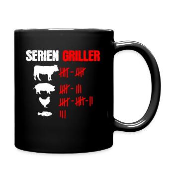 Serien Griller Lustiges Griller - Tasse einfarbig - Schwarz - Rechts