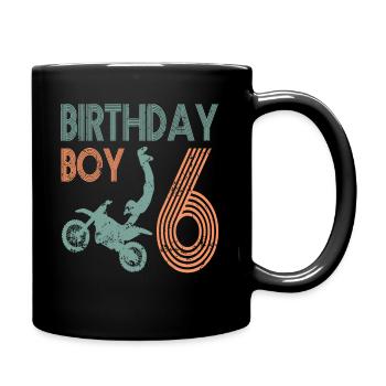 Motocross 6ème anniversaire Dirtbike 6 ans cadeau - Mug uni - noir - Droite