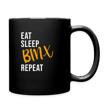 Eat Sleep BMX Repeat - Tasse einfarbig - Schwarz - Rechts
