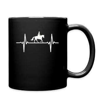 Heartbeat Horse Riding Pulse Rider Equestrian - Full Colour Mug - black - Right