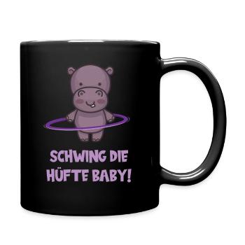 Motif doux animal balance la hanche - Mug uni - noir - Droite