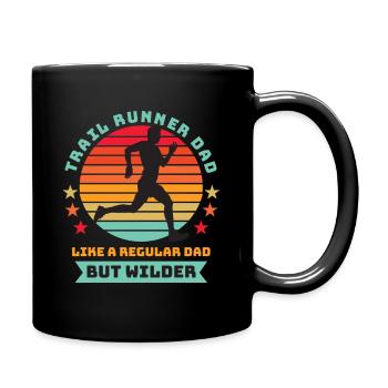 Trail Runner Papa - Comme un père régulier, mais plus sauvage - Mug uni - noir - Droite