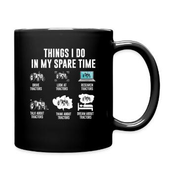 Things I Do in My Spare Time tracteur conduite - Mug uni - noir - Droite