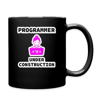 Girl Programmer Under Construction, Programming - Tasse einfarbig - Schwarz - Rechts