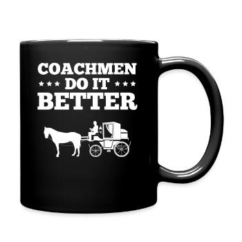 Kutscher Kutsche Pferd - Tasse einfarbig - Schwarz - Rechts