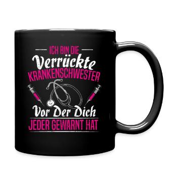 Kranke Schwester Krankenschwester Geschenk - Tasse einfarbig - Schwarz - Rechts
