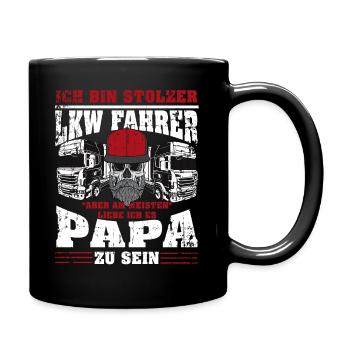 Papa LKW Fahrer - Tasse einfarbig - Schwarz - Rechts
