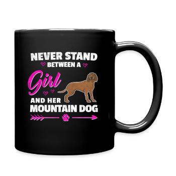 Une fille et son chien de soudeur de montagne bavarois - Mug uni - noir - Droite