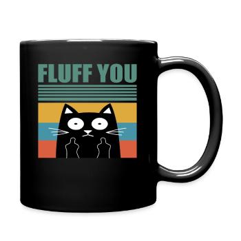 Fuck chat avec un majeur - Mug uni - noir - Droite