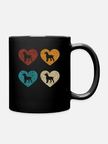 Deutsch Drahthaar Vintage Herz Drahthaar Geschenk - Tasse einfarbig - Schwarz