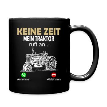Landwirtin Hühnerflüsterer Landwirt Traktor - Tasse einfarbig - Schwarz - Rechts
