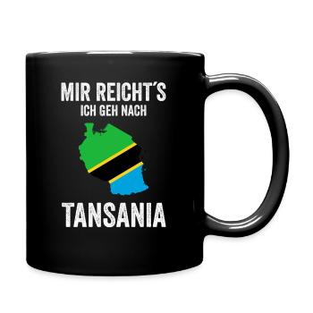 Tansania Tanzania Karte Auswandern Geschenk - Tasse einfarbig - Schwarz - Rechts