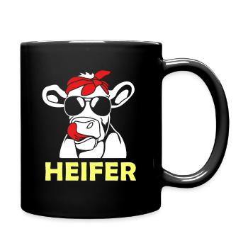Cow - Full Colour Mug - black - Right