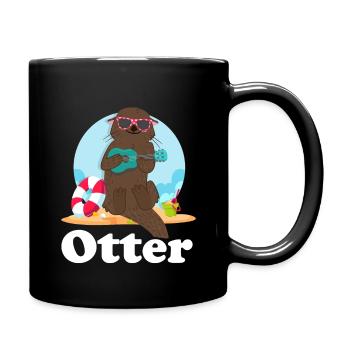 Loutres - Mug uni - noir - Droite