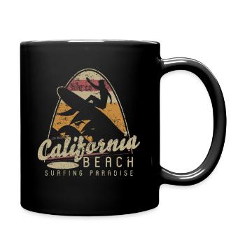 California Beach Surfing Paradise - Tasse einfarbig - Schwarz - Rechts