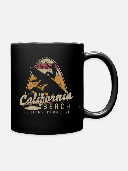 California Beach Surfing Paradise - Mug uni - noir