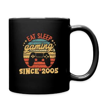 Eat sleep gaming since 2005 - Full Colour Mug - black - Right