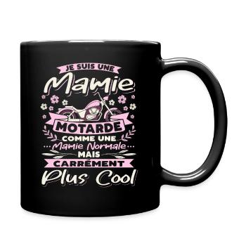 Mamie Motarde Humour Mamou Grand-Mère Motocyclette - Mug uni - noir - Droite