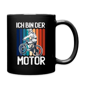 Retro Vintage Ich bin der Motor Fahrrad - Tasse einfarbig - Schwarz - Rechts