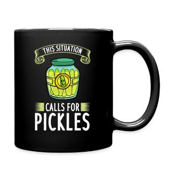 Essiggurke Gewürzgurke Dill Cornichons Gurke - Tasse einfarbig - Schwarz - Rechts