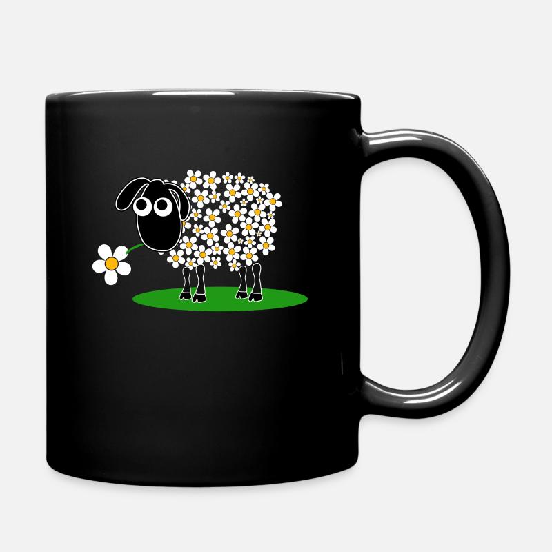 Brebis douce avec fleur - Mug uni - noir