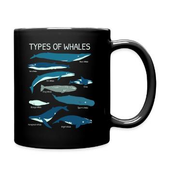 Whale Species For Ocean Lovers - Full Colour Mug - black - Right