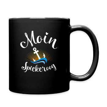Moin Spiekeroog Anchor and Wave for Beach Holidays - Full Colour Mug - black - Right