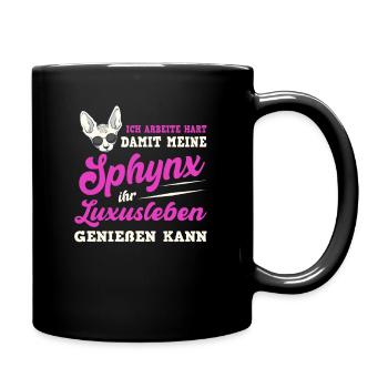 Sphynx Katze Katzen Cat Nacktkatze Gothik Spruch - Tasse einfarbig - Schwarz - Rechts
