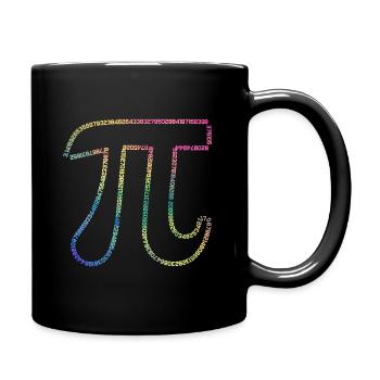 Irrationale Zahl Pi 3,14 Mathe Bunt - Tasse einfarbig - Schwarz - Rechts