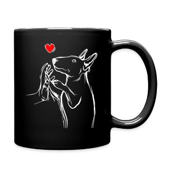Bullterrier amour chien maman dame - Mug uni - noir - Droite