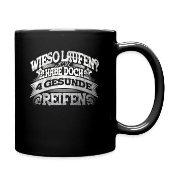 4 Gesunde Reifen KFZ-Mechaniker Auto Schrauber - Tasse einfarbig - Schwarz - Rechts