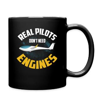 Pilot Flugzeug Segelflugzeug Flugsport Flugschule - Tasse einfarbig - Schwarz - Rechts