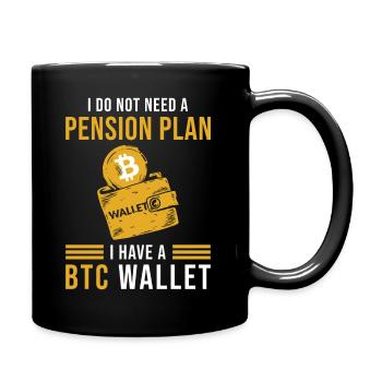 BTC Bitcoin Wallet Saying - Full Colour Mug - black - Right