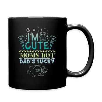 Mama Papa baby - Tasse einfarbig - Schwarz - Rechts