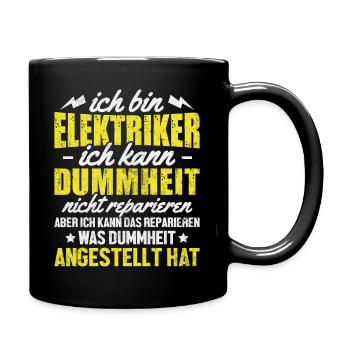 Elektriker. - Tasse einfarbig - Schwarz - Rechts