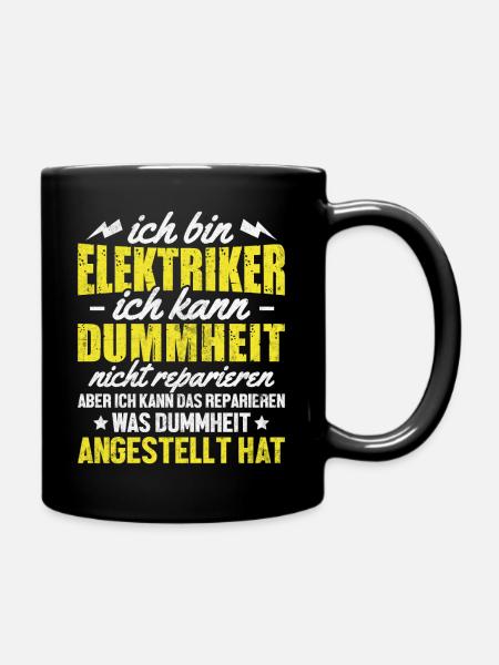 Elektriker. - Tasse einfarbig - Schwarz
