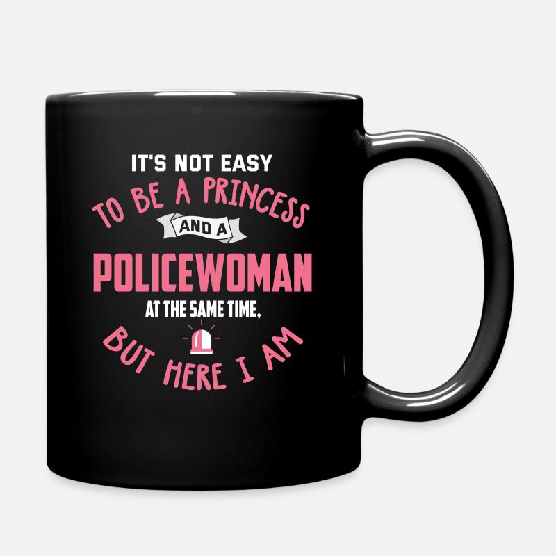 Polizei Polizistin Polizeistation Polizeiauto - Tasse einfarbig - Schwarz